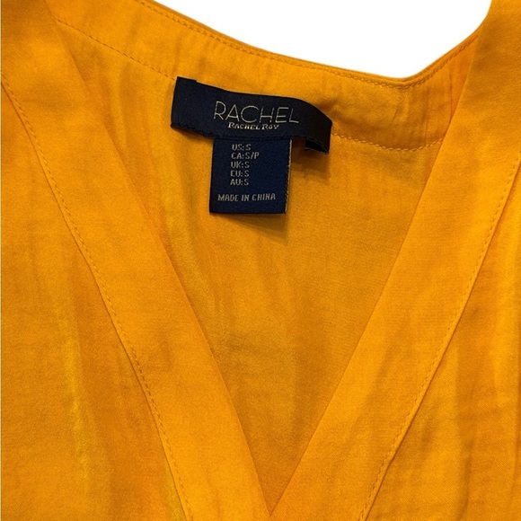 Rachel Roy Yellow V-Neck Women's Top - Picture 4 of 4